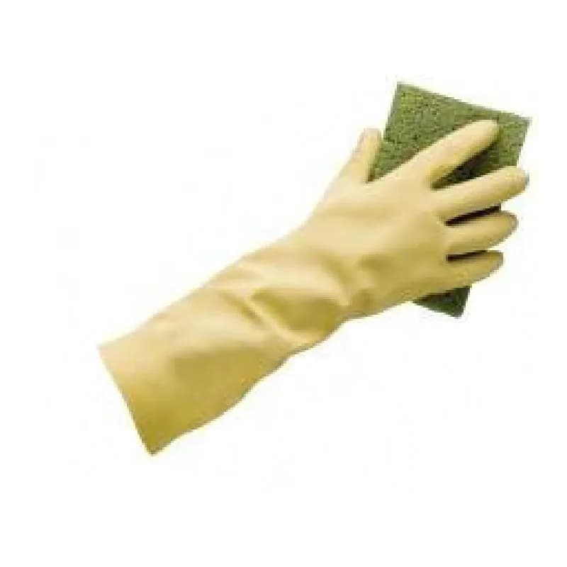 Impact® Gloves Medium (MED) Yellow Latex Flock Lined Long Sleeve 6 Pairs/Case