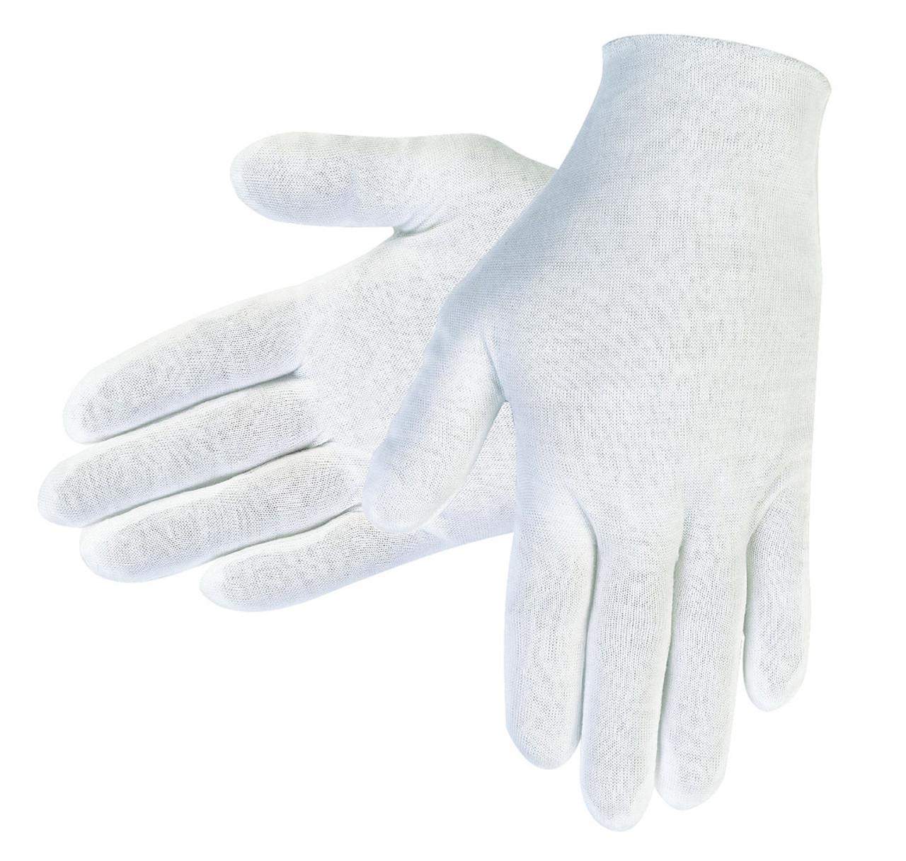 Inspector Gloves Large (LG) White Blended Polyester Cotton Lisle 12 Count/Pack 10 Packs/Case 1200 Count/Case