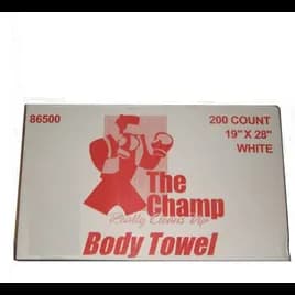 The Champ Towel Folded: 19X28 IN Cloth White Folded Soft 200/Case