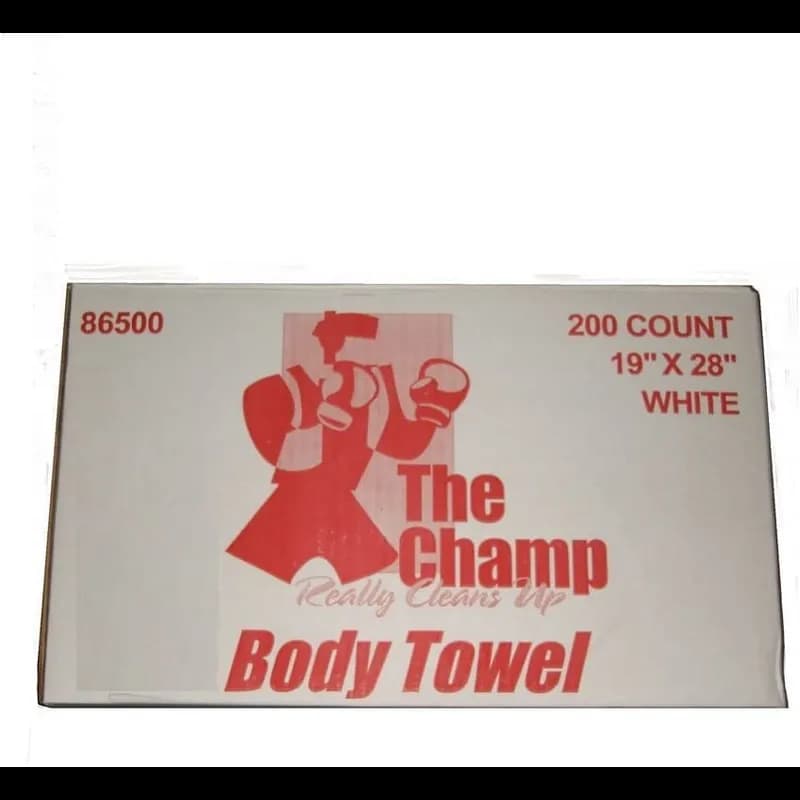 The Champ Towel Folded: 19X28 IN Cloth White Folded Soft 200/Case