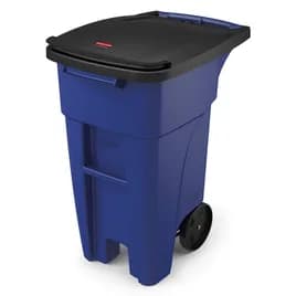 Trash Can 28.56X20.62X37.16 IN 32 GAL Blue Resin Rollout 1/Each