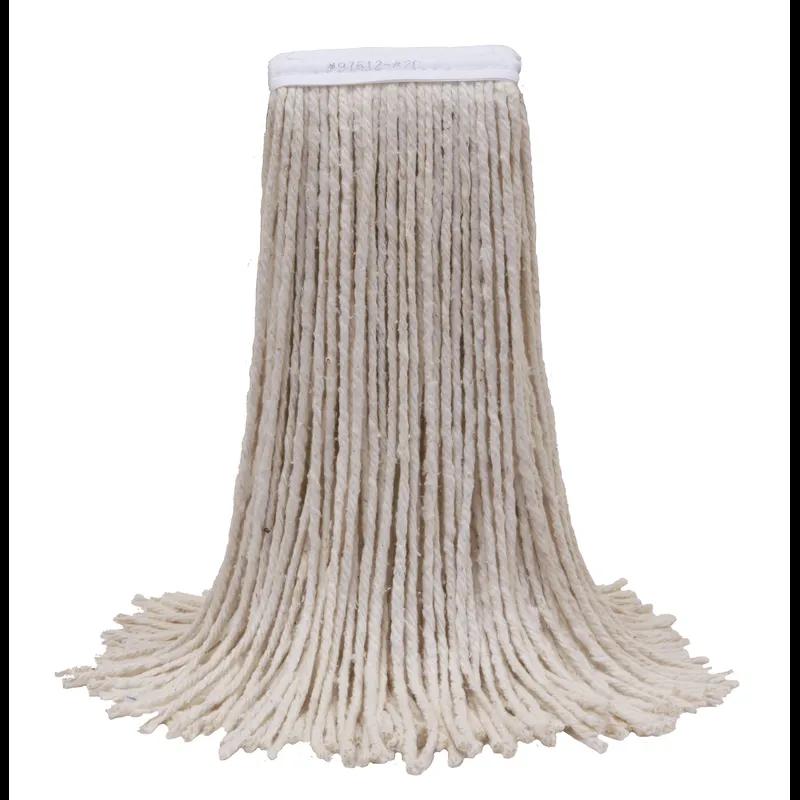 MaxiCotton™ Mop Head 18X6X1 IN 24 OZ White Cotton 4PLY 1.25IN Narrow Headband 1/Each