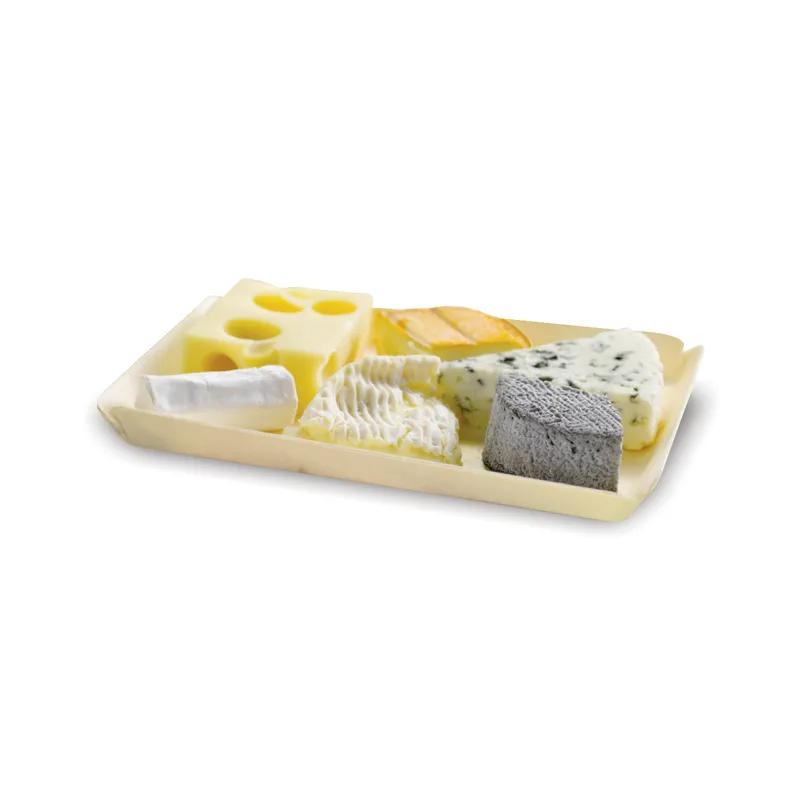 Canada Paper Lined Serving Tray 8.2X4.1X1.1 IN Wood Natural Rectangle 60 Count/Pack 6 Packs/Case 360 Count/Case