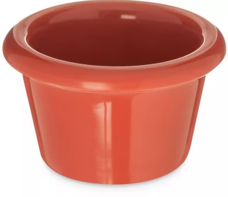 Carlisle Foodservice Products® Ramekin 1.5 OZ Melamine Sunset Orange Smooth 48/Case