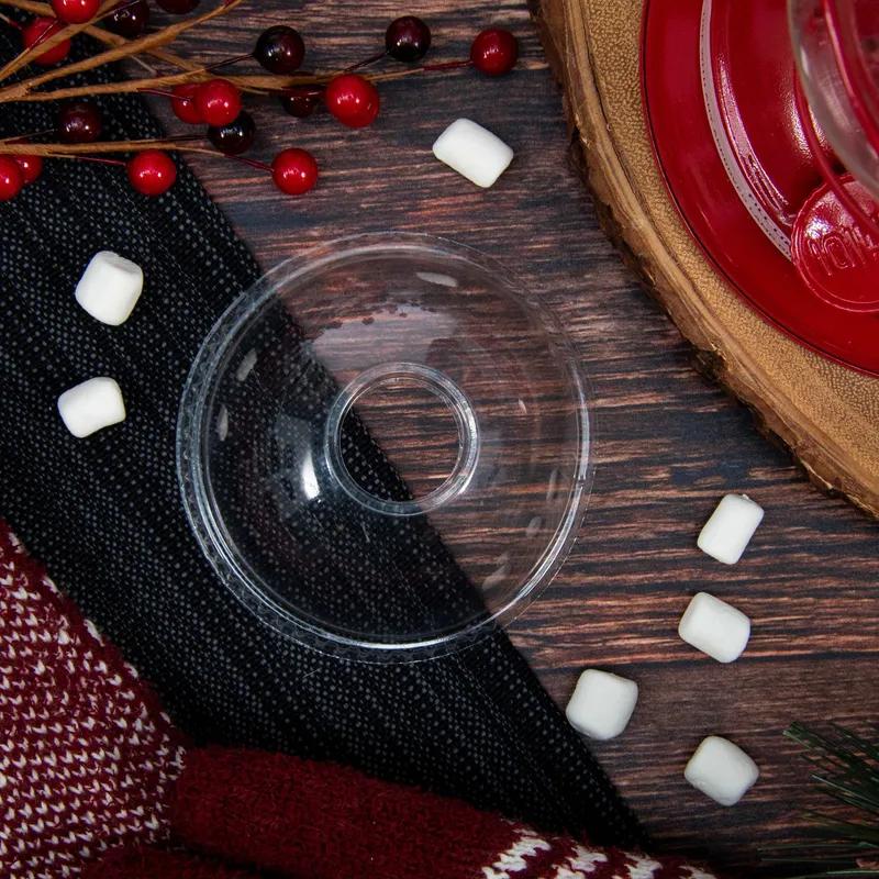 Solo® Lid Dome 3.66X1.625 IN PET Clear For 12-24 OZ Cold Cup With Hole Freezer Safe 100 Count/Pack 10 Packs/Case