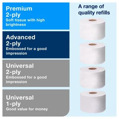 Tork OptiCore® T11 Toilet Paper Dispenser 7.18X11.036X8.18 IN Plastic Wall Mount Black Double Roll Side-by-Side 1/Each