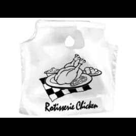 Rotisserie Bag 17 IN High-Density Polyethylene (HDPE) White Kwik Karry With Die Cut Handle Closure 1000/Case