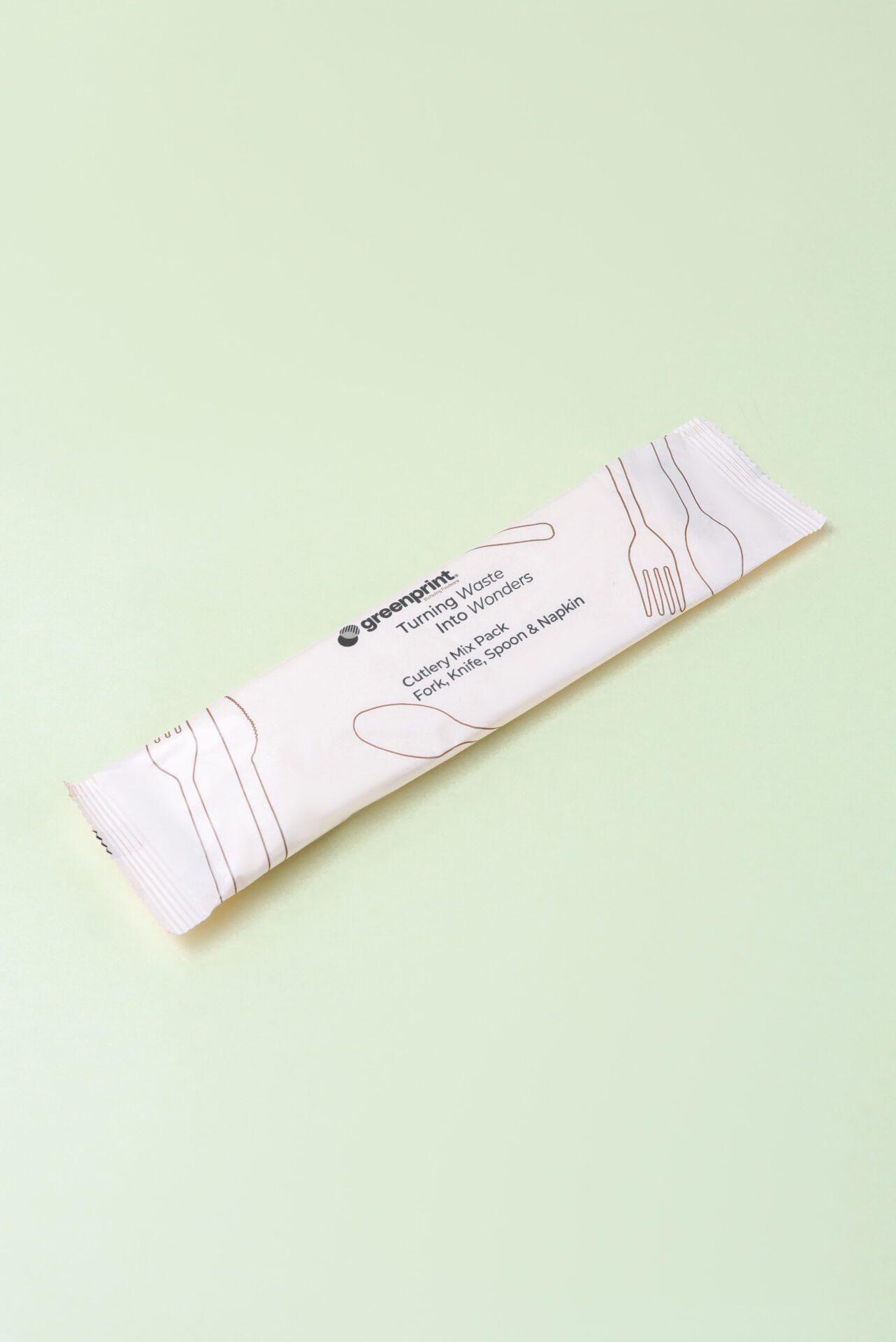 4PC Cutlery Kit 9.83 IN Agave Natural Heavyweight With Napkin,Fork,Knife,Spoon 200/Case