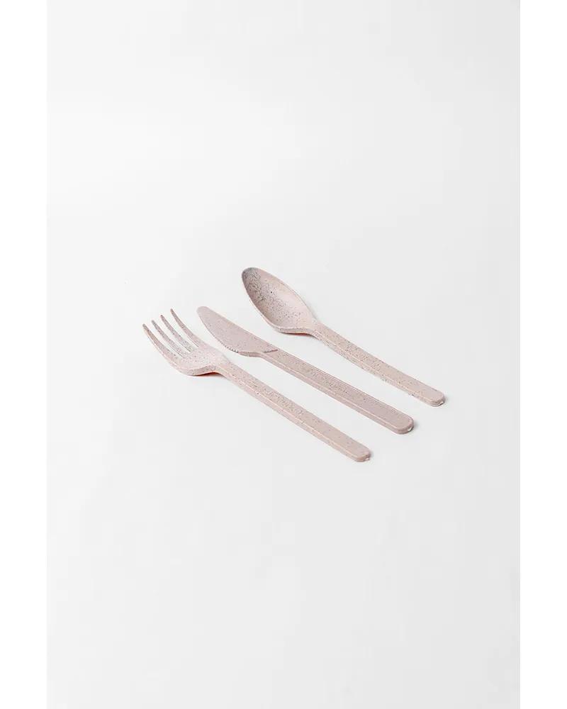 4PC Cutlery Kit 9.83 IN Agave Natural Heavyweight With Napkin,Fork,Knife,Spoon 200/Case