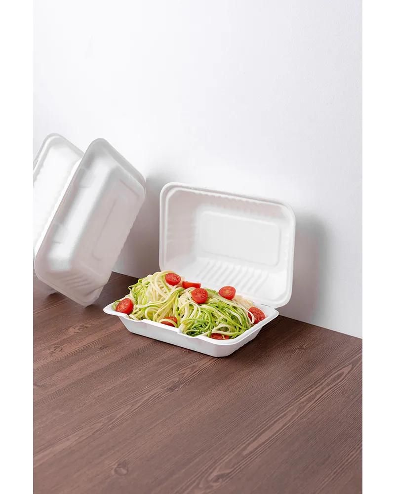 Take-Out Box 9X6 IN Sugarcane White 250/Case