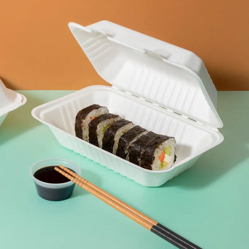 Take-Out Box 9X6 IN Sugarcane White 250/Case