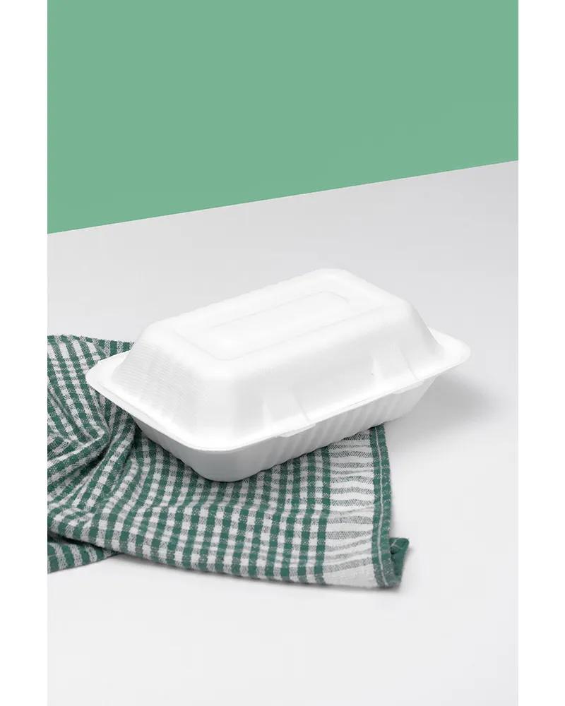 Take-Out Box 9X6 IN Sugarcane White 250/Case