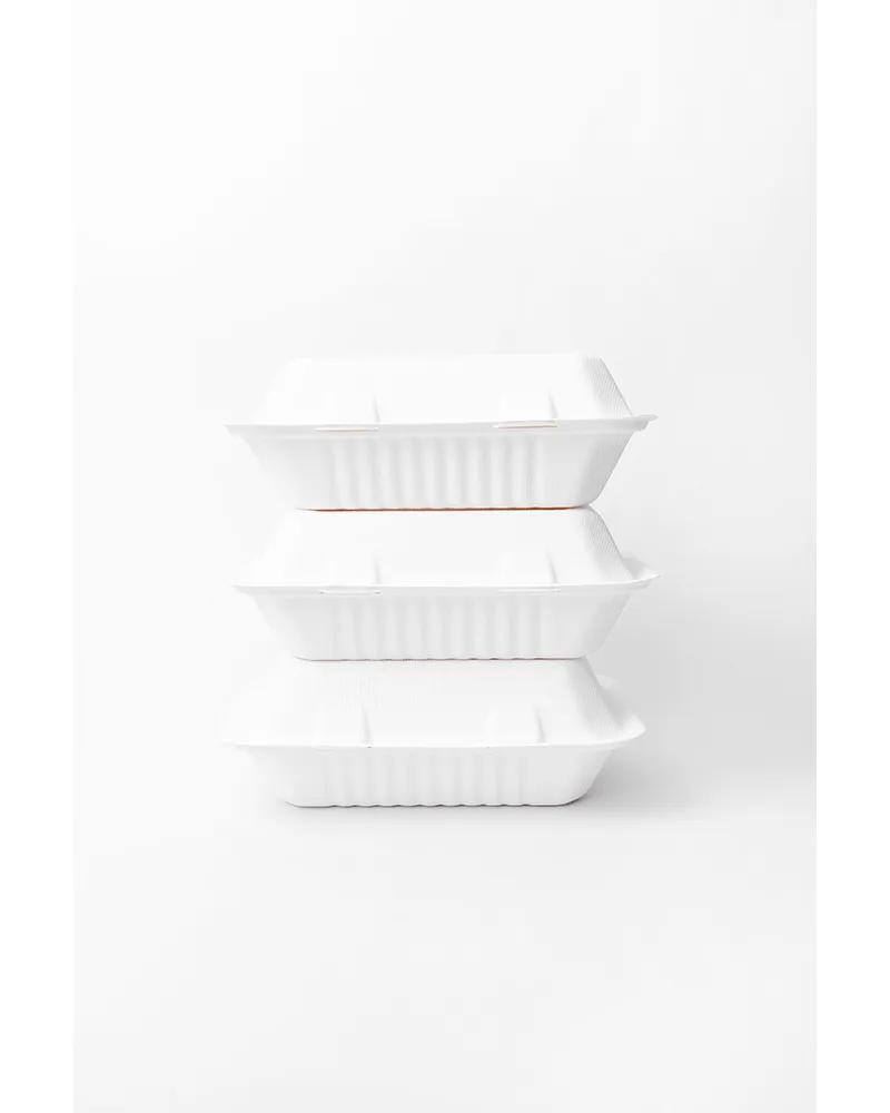 Take-Out Box 9X6 IN Sugarcane White 250/Case