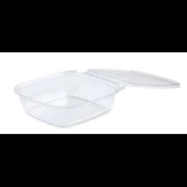 Fresh ‘n Clear® Salad Bowl With Flat Hinged Lid Large (LG) 48 OZ PET Clear Square Tamper-Evident 160/Case