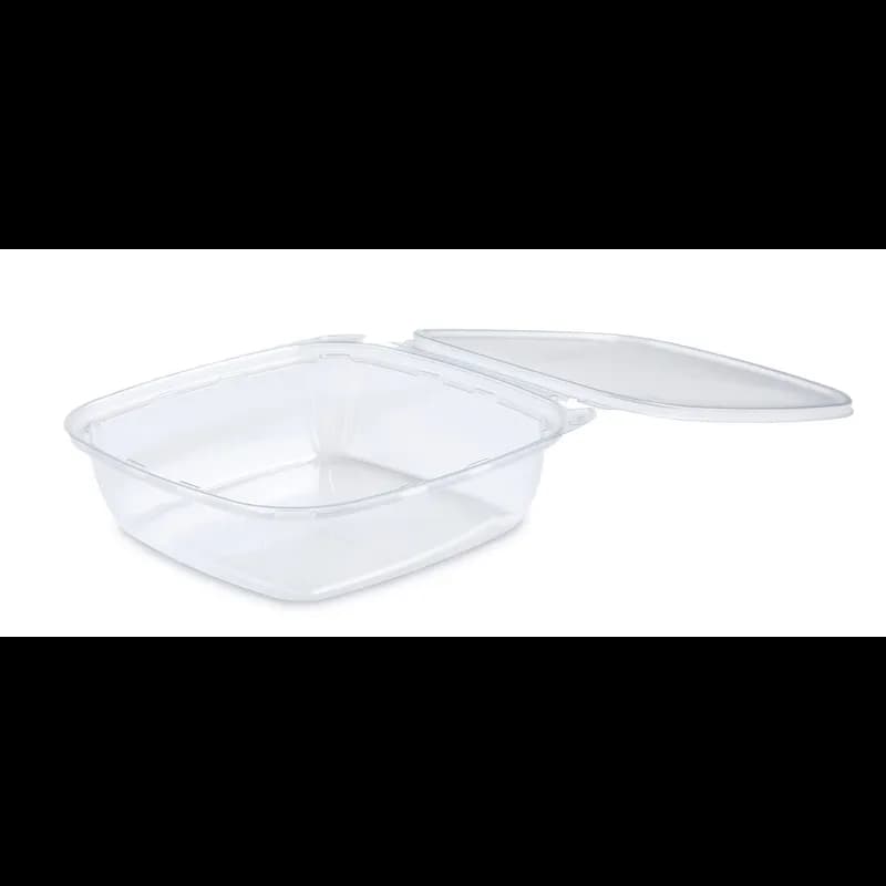 Fresh ‘n Clear® Salad Bowl With Flat Hinged Lid Large (LG) 48 OZ PET Clear Square Tamper-Evident 160/Case