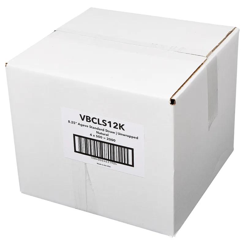 Victoria Bay Straw 8.25 IN Agave Natural Unwrapped 500 Count/Pack 4 Packs/Case 2000 Count/Case