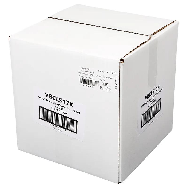 Victoria Bay Giant Straw 10.25 IN Agave Natural Unwrapped 250 Count/Pack 4 Packs/Case 1000 Count/Case