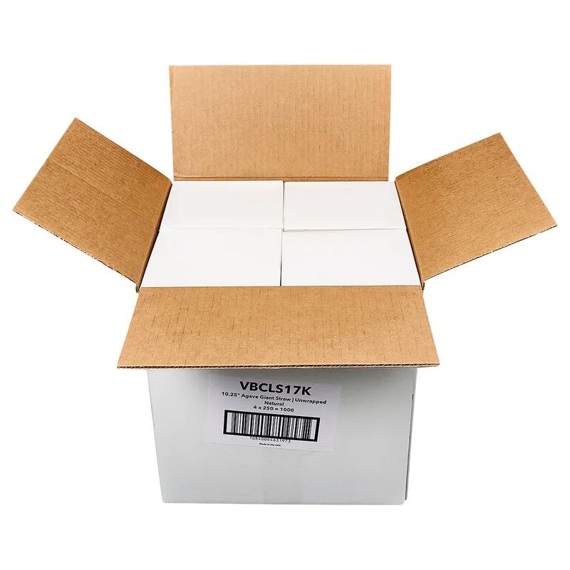 Victoria Bay Giant Straw 10.25 IN Agave Natural Unwrapped 250 Count/Pack 4 Packs/Case 1000 Count/Case