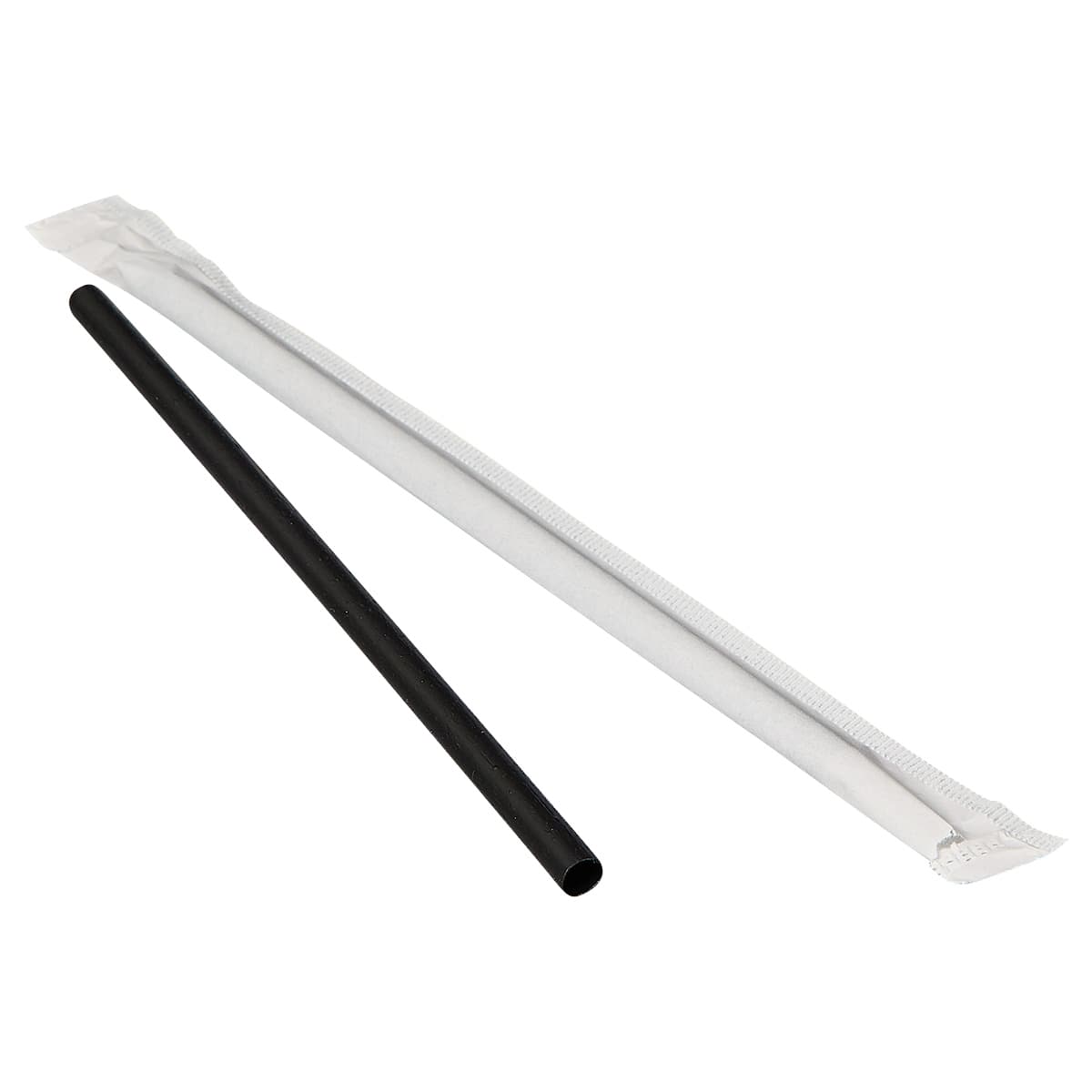 Victoria Bay Straw 6 IN Agave Black Wrapped 500 Count/Pack 4 Packs/Case 2000 Count/Case