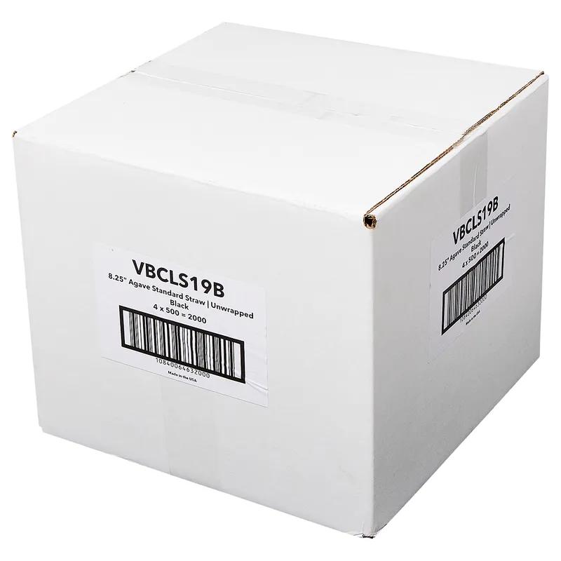 Victoria Bay Straw 8.25 IN Agave Black Unwrapped 500 Count/Pack 4 Packs/Case 2000 Count/Case