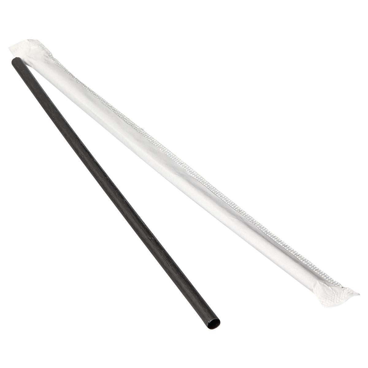 Victoria Bay Straw 8.25 IN Agave Black Wrapped 500 Count/Pack 4 Packs/Case 2000 Count/Case