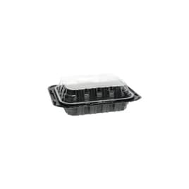 MealMaster® Chicken Barn & Lunch Box 4 Piece 9.5X8X3 IN MFPP OPS Black Clear Without Handle Vented 100/Case