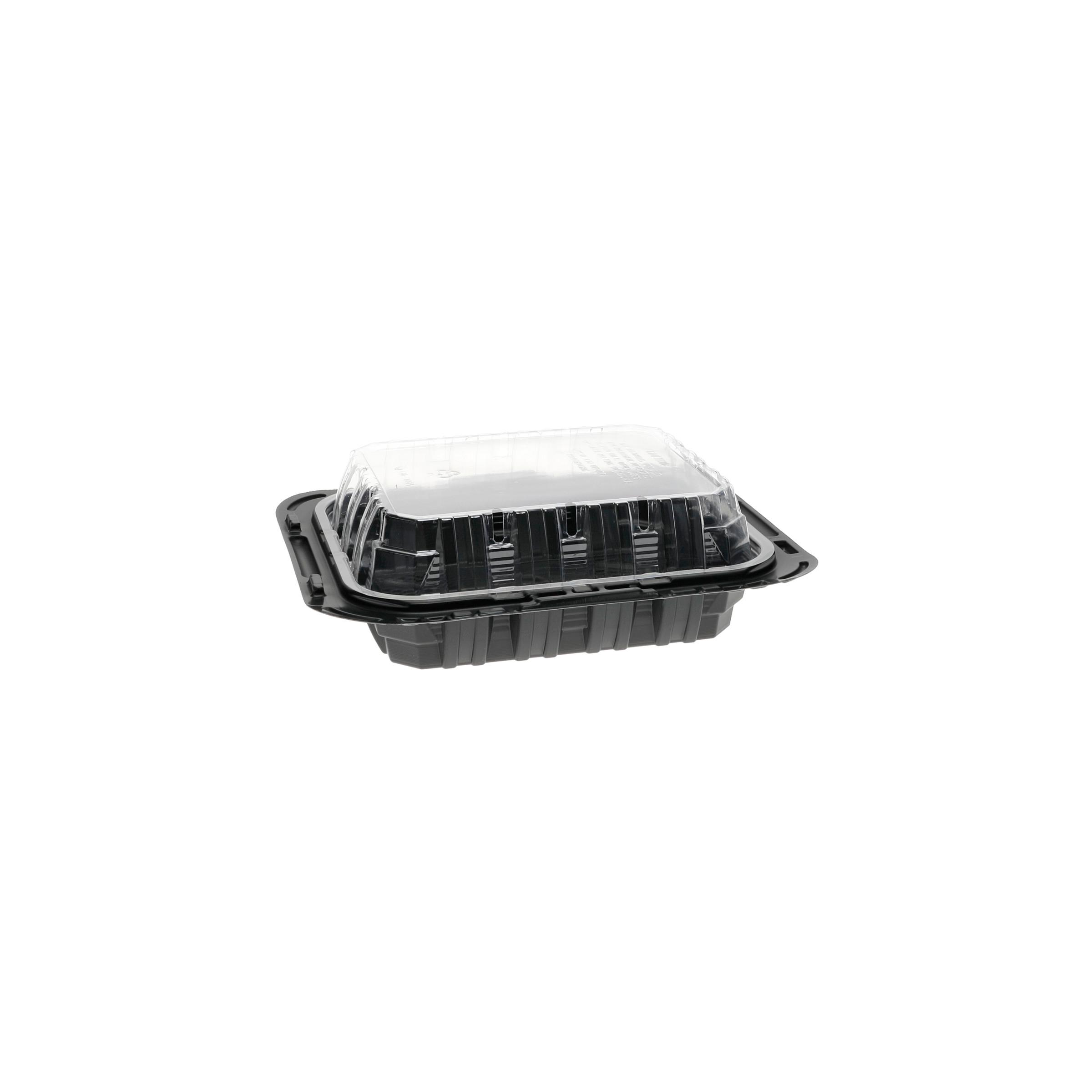 MealMaster® Chicken Barn & Lunch Box 4 Piece 9.5X8X3 IN MFPP OPS Black Clear Without Handle Vented 100/Case