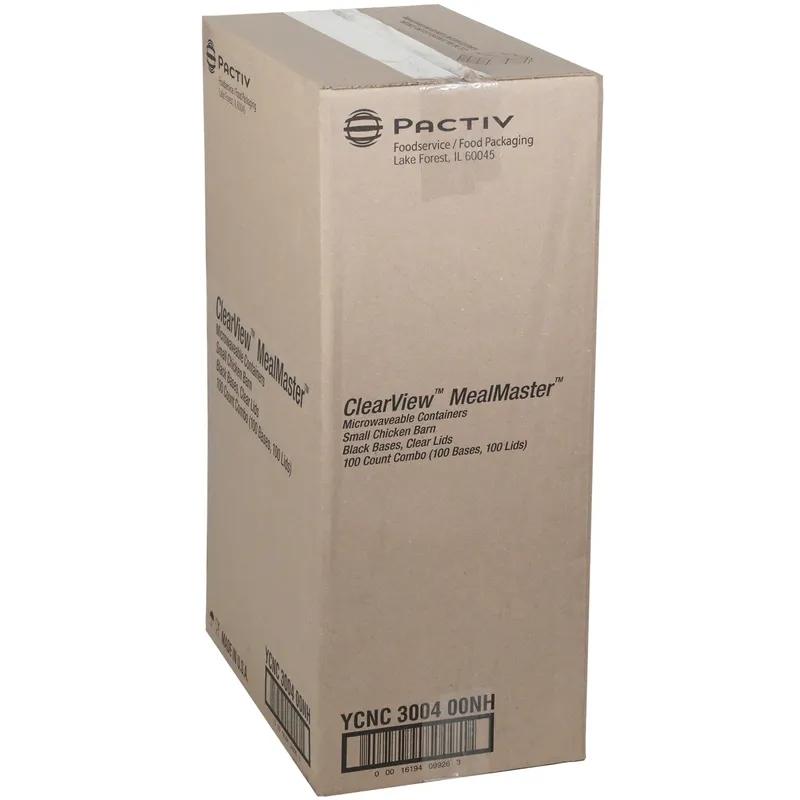 MealMaster® Chicken Barn & Lunch Box 4 Piece 9.5X8X3 IN MFPP OPS Black Clear Without Handle Vented 100/Case