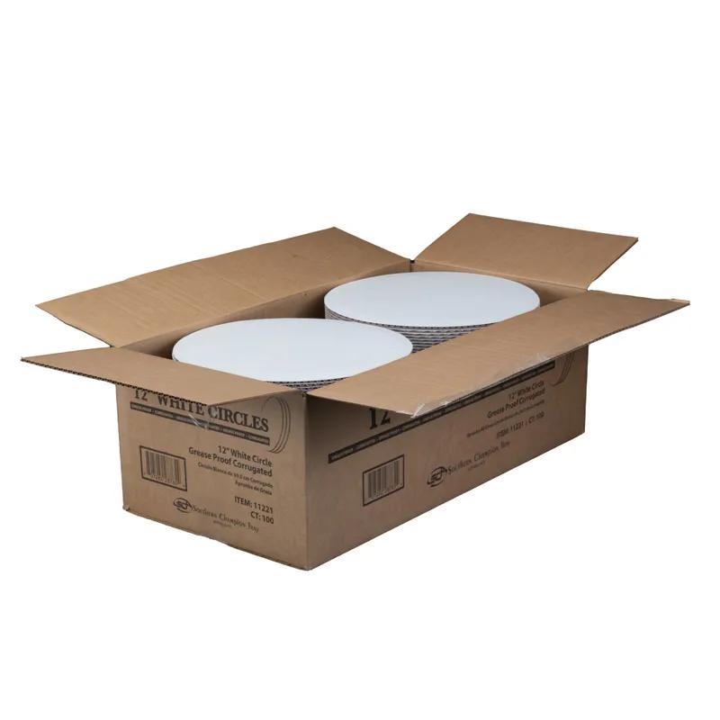 Cake Circle 12 IN Corrugated Paperboard White Round Grease Resistant Single Wall 100/Case