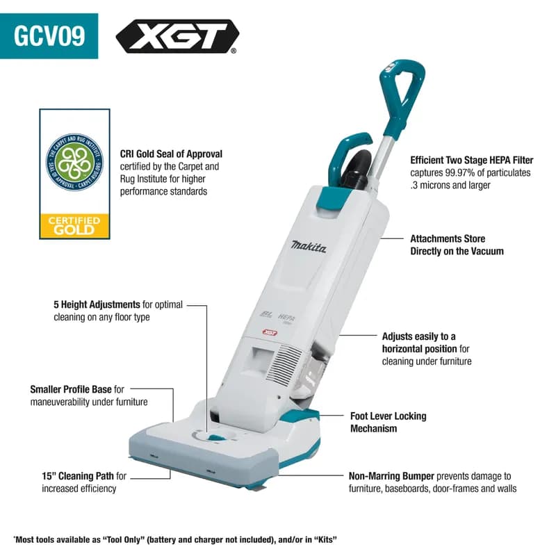 40V max XGT® Upright Vacuum 12.88X15X45 IN 1.3 GAL Brushless Cordless 1/Each
