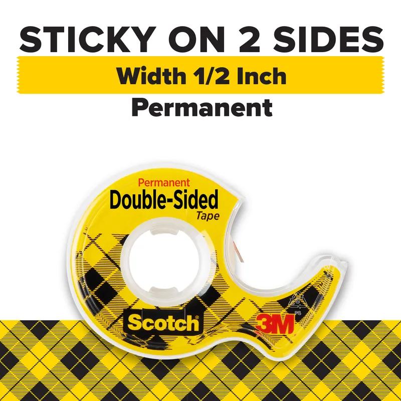 Scotch® 137 Double Sided Tape 450X0.5 IN Clear Acrylic Permanent Adhesive 72 Count/Case