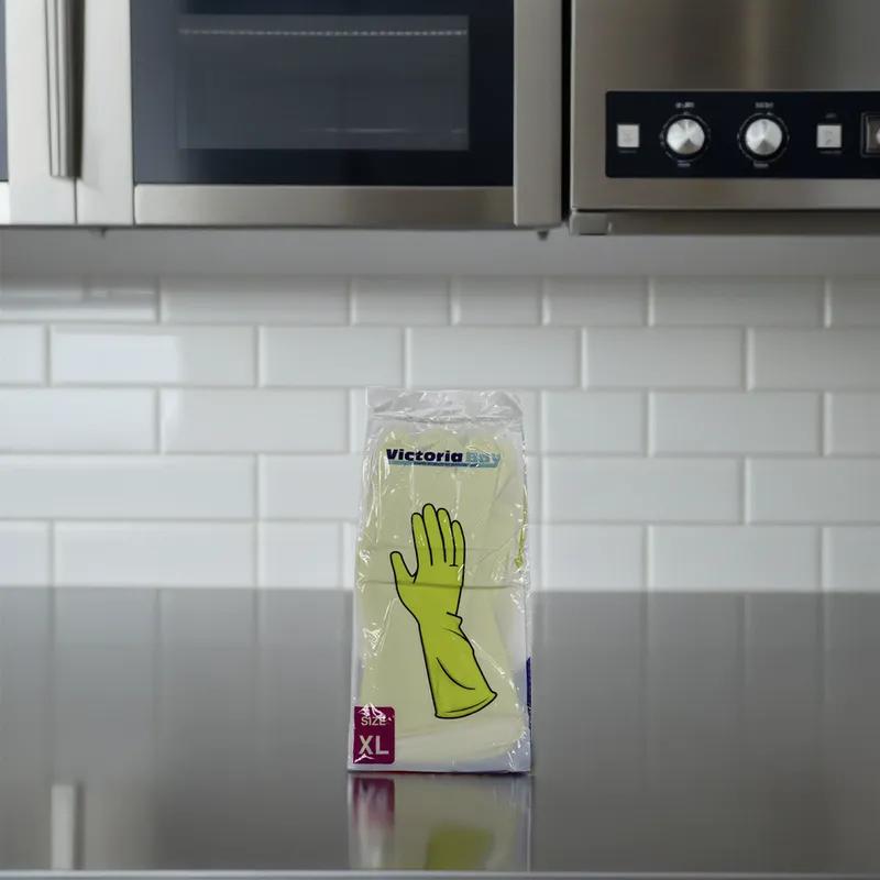 General Purpose Gloves XL Yellow 1.38MIL Rubber Latex Flock Lined 144/Case