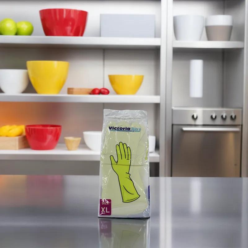 General Purpose Gloves XL Yellow 1.38MIL Rubber Latex Flock Lined 144/Case