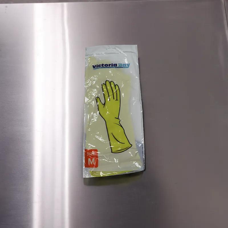 General Purpose Gloves Medium (MED) Yellow 1.38MIL Rubber Latex Flock Lined 144/Case