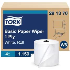 Tork Basic Roll Paper Wiper W6 7.68IN X1150FT 1PLY White Refill 1 Count/Pack 4 Packs/Case 4 Count/Case
