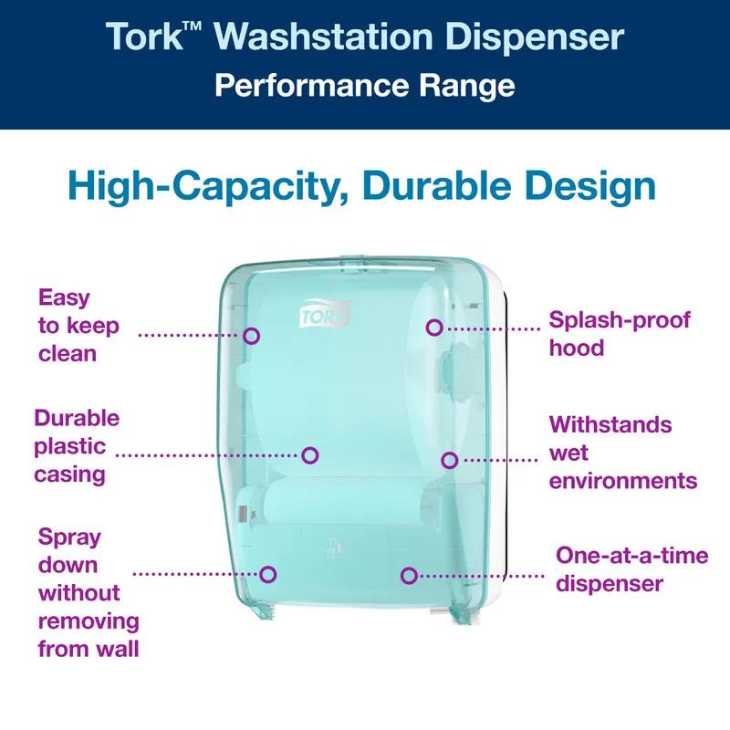 Tork Wash Station 10.57X12.56X18.09 IN White Aqua Plastic Dispenser Universal For W6 1/Each