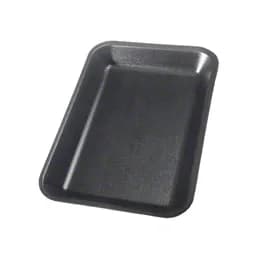 2 Meat Tray 8.25X5.75X0.75 IN Polystyrene Foam Black Square 500/Case