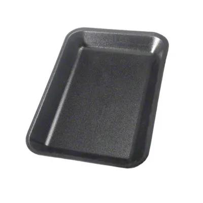 2 Meat Tray 8.25X5.75X0.75 IN Polystyrene Foam Black Square 500/Case