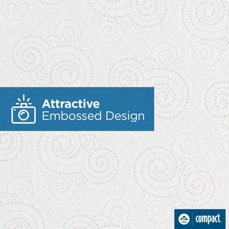 Compact® Toilet Paper & Tissue Roll 4X3.8 IN 2PLY White Premium Embossed Coreless 1125 Sheets/Roll 18 Rolls/Case