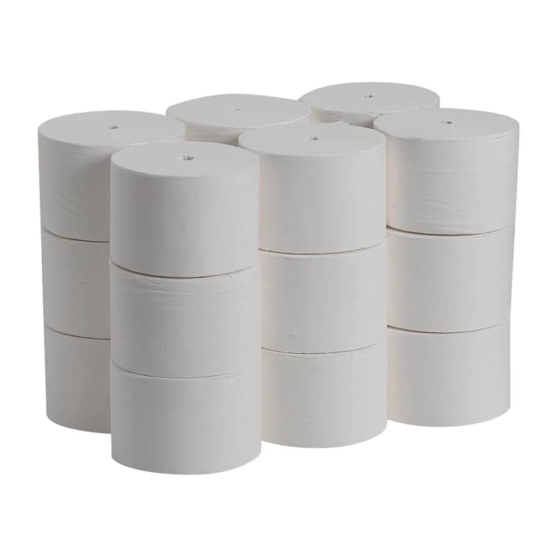 Compact® Toilet Paper & Tissue Roll 4X3.8 IN 2PLY White Premium Embossed Coreless 1125 Sheets/Roll 18 Rolls/Case