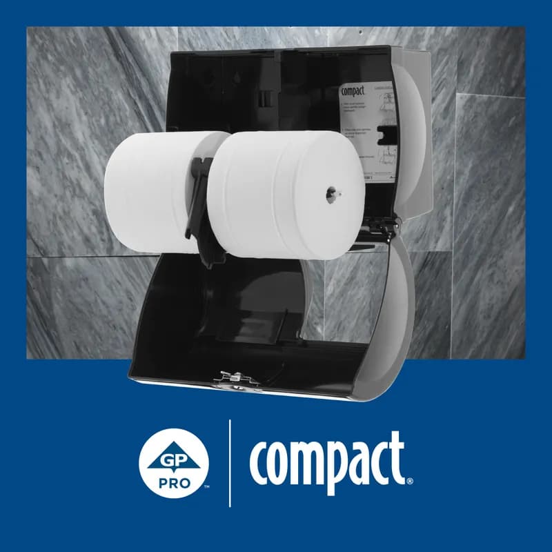 Compact® Toilet Paper & Tissue Roll 4X3.8 IN 2PLY White Premium Embossed Coreless 1125 Sheets/Roll 18 Rolls/Case