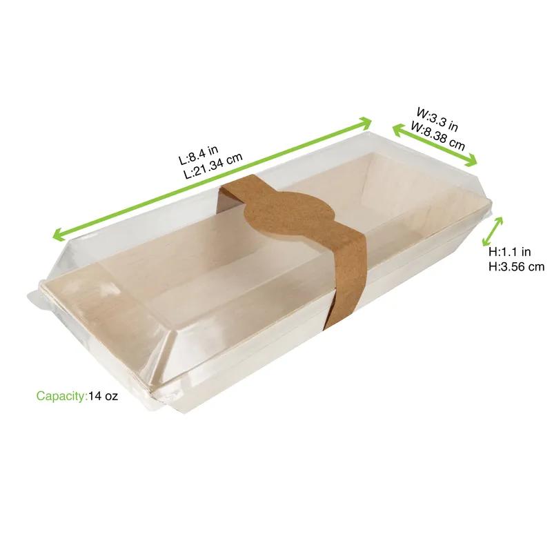 Samurai Serving Tray 8.4X3.3X1.1 IN Wood Natural Rectangle Microwave Safe 100 Count/Pack 1 Packs/Case 100 Count/Case