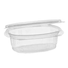 Deli Container Hinged With Flat Lid 12 OZ RPET Clear Rectangle 200/Case