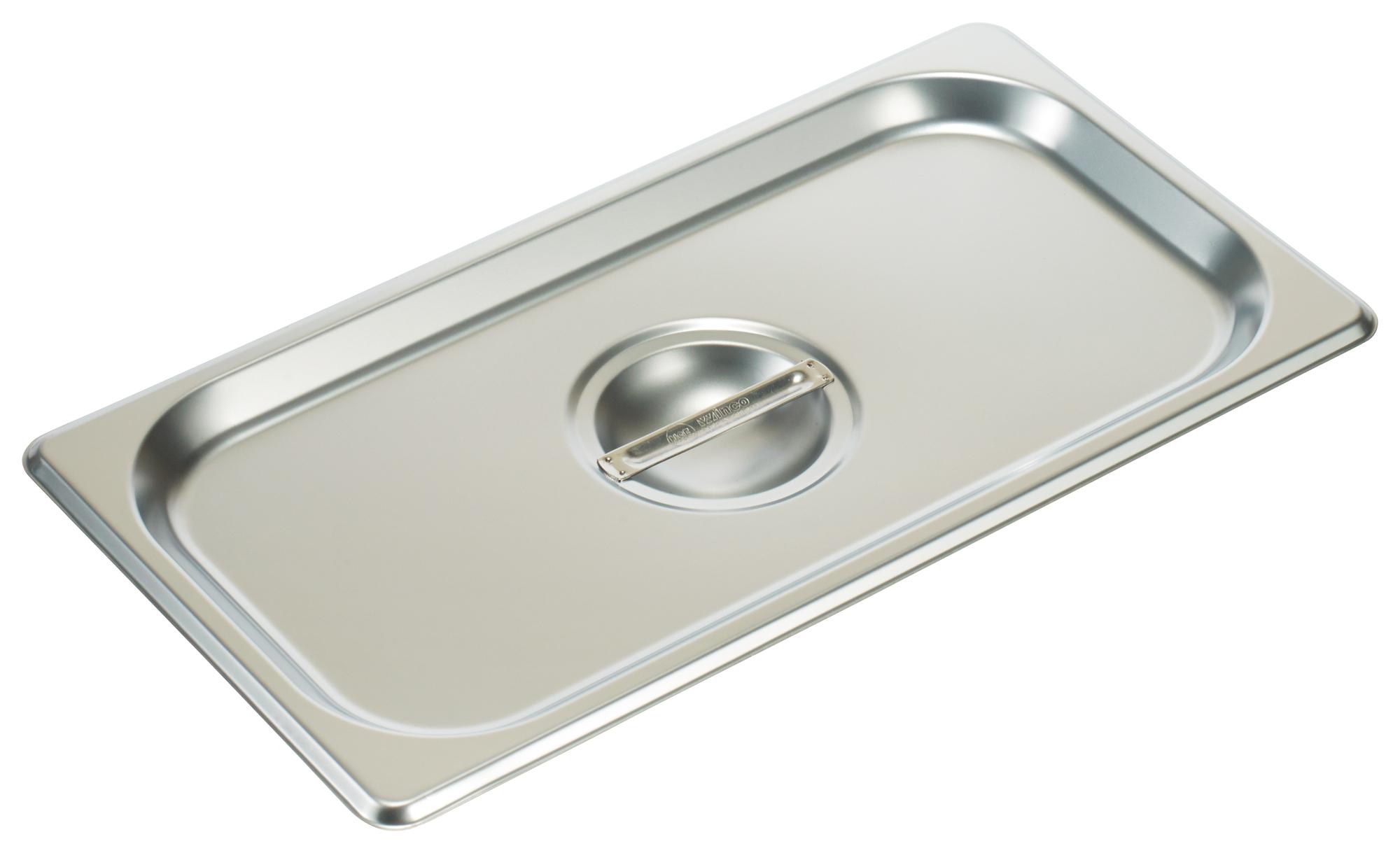 Food Pan Cover 1/3 Size 12.75X7X1 IN Rectangle 18/8 Stainless Steel 1/Each