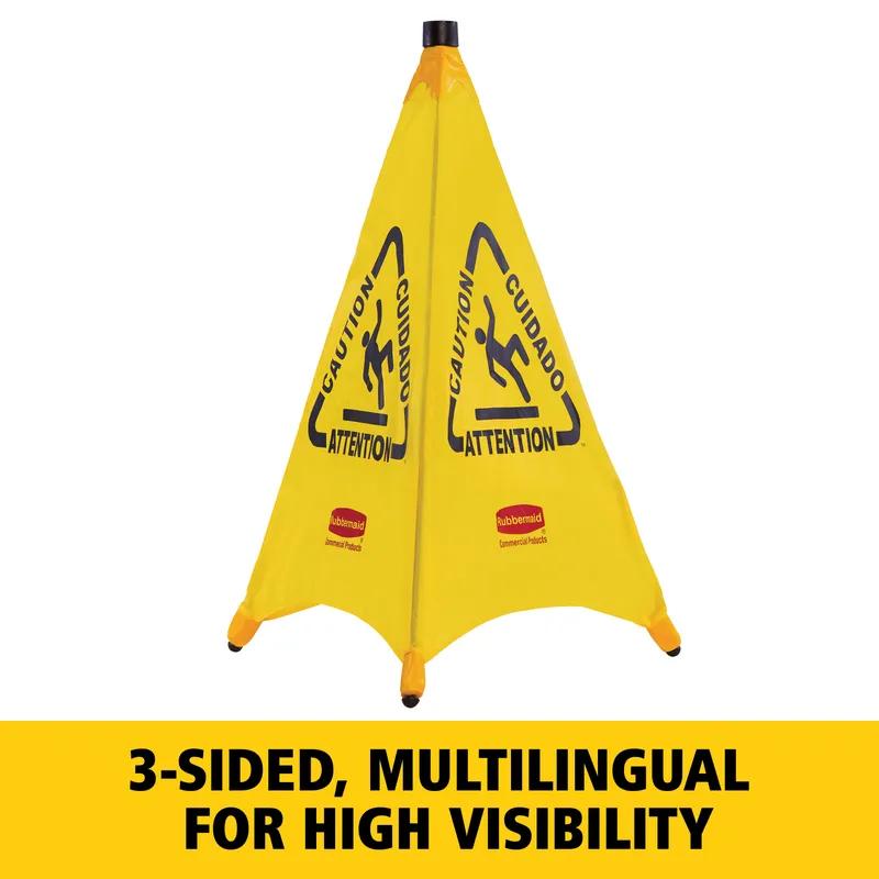 Safety Cone 30 IN Caution Yellow Plastic Pop-Up Cone 1/Each