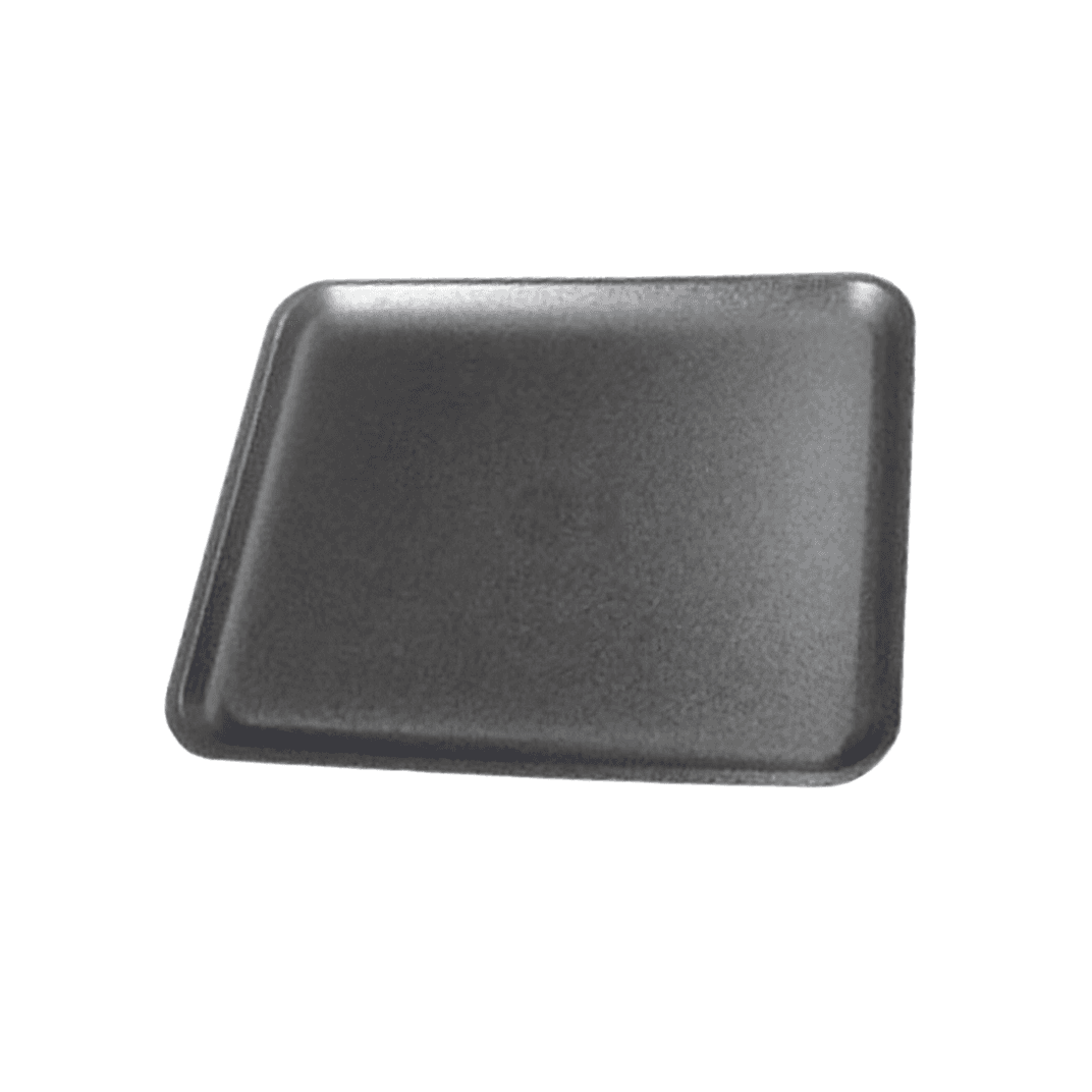 1014 Meat Tray 9.75X14X1 IN Polystyrene Foam Black Rectangle 100/Case