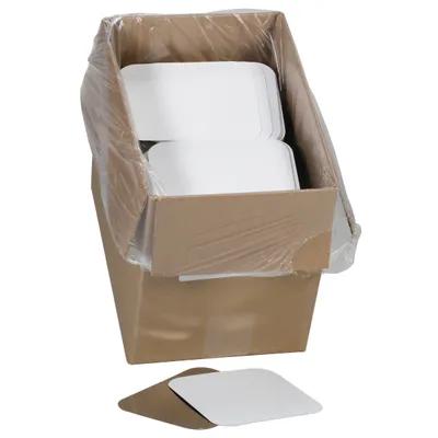 Lid Flat 5.53125X4.53125 IN Paperboard White Silver Rectangle For Container 1000/Case