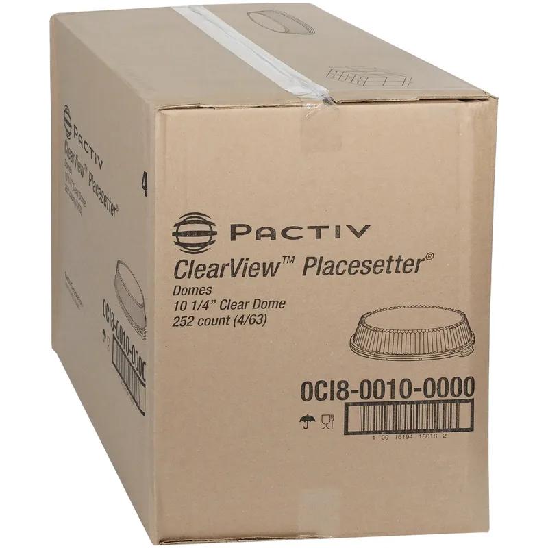 Lid Dome 10.3 IN 1 Compartment OPS Clear For 55 OZ Plate Unhinged 250/Case