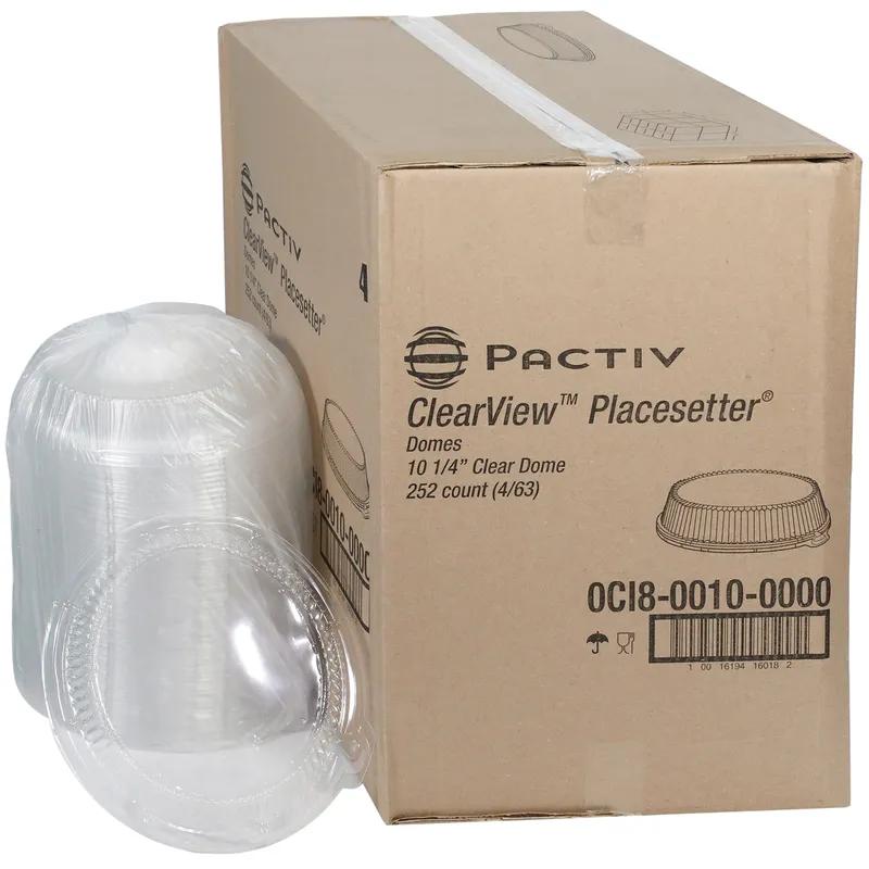 Lid Dome 10.3 IN 1 Compartment OPS Clear For 55 OZ Plate Unhinged 250/Case