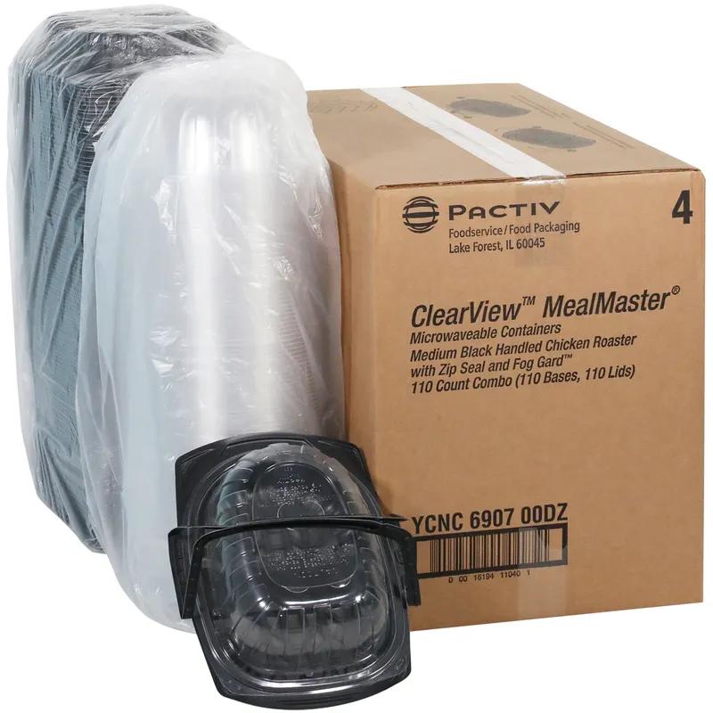 Roaster Base & Lid Combo With Dome Lid 41.6 OZ 12.5X8.6X4.25 IN MFPP OPS Black Clear Zip Seal With Handle 110/Case